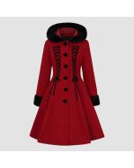 Amaya Coat Coats Red-Black by Hell Bunny
