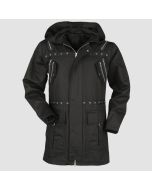 Coat with Zip Details Short Coat Black by Gothicana 

