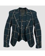 Green Pure Wool Argyll Jacket With Waistcoat Vest - Jacket Tailor