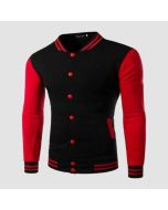 Slim Fit Red Black Letterman Varsity Jacket - Jacket Tailor