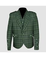 Traditional Style Lovat Green Tweed Argyle Kilt Jacket With 5 Button Vest - Jacket Tailor