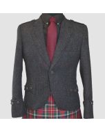 Scottish Grey Tweed Wool Argyle Wedding Kilt Jacket  - Jacket Tailor