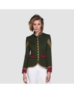 Women Green Wool Military Jacket Naval Officer - Jacket Tailor