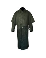 Black Cotton Duster Foot Pattern Grate Coat - Jacket Tailor