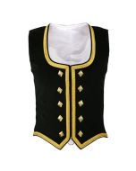 Black Wool Highland Dance Vest  - Front