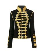 Black Wool And Gold Braid Military Jacket - Jacket Tailor