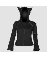 Girls Zipper Jacket with Horned Hood