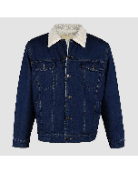 dark blue denim jean jacket with Button Front Warm and Stylish Outerwear- jacket Tailor