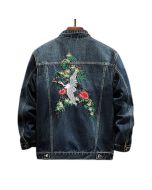 Embroidered Men's Denim Jacket For Spring and Autumn-Jacket Tailor