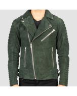 Armand Green Suede Biker Jacket