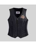 HARLEY DAVIDSON WOMEN  LEATHER VEST WITH EMBROIDERED - JACKET TAILOR 