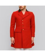 18th Century Men's Red Wool Military Frock Coat – Victorian Officer's Tailcoat