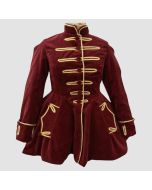 New Ladies Maroon 18th Century Riding Habit Frock Dress Ladies Fashion Military Coat