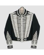 Wool Men's Black Napoleonic Hussar Jacket Uniform Military Style Tunic Pelisse Jimmy Hendrix Jacket