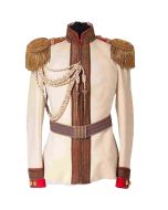 New Royal Horse Guard Russian Imperial Officer Off White Men Wool Coat, Accessories Are  Not Included In Price