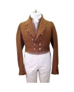 New Men's 1810-1830 Regency Brown Wool Custom Made Tail Coat 