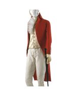 New Costume Georgian Frock Coat British Men Red Wool Regency Tailcoat