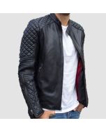 Café Racer Black Biker Leather Jacket Men's Motorcycle Genuine Leather
