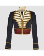 New Navy Blue Men's Military Hussar Army Officer Wool Jacket