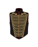Steam Punk Military Waistcoat Black And Gold  -Jacket Tailor