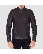Mens Black Biker Style Leather Jacket