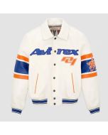 City Series New York Leather Jacket in White Color