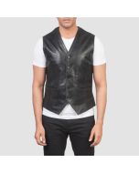 Auden Black Leather Vest