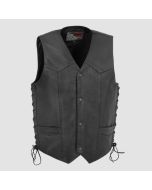 Rancher - Men's Motorcycle Western Style Leather Vest