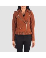 Alison Brown Suede Biker Jacket