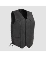 Deadwood Men's Motorcycle Western Style Leather Vest