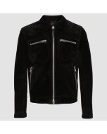 Black Suede Biker Jacket